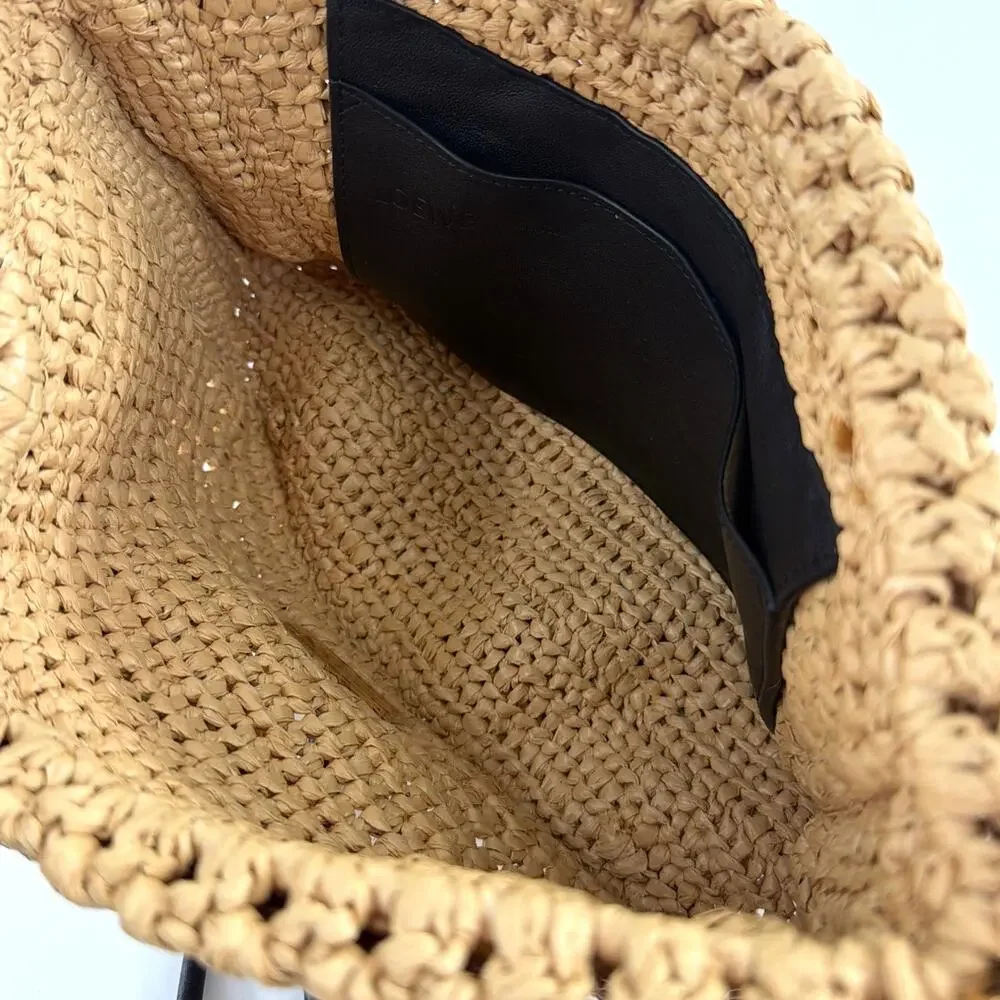 LOEWE + Paula's Ibiza Ola Medium Embellished Raffia Shoulder Bag Neutral